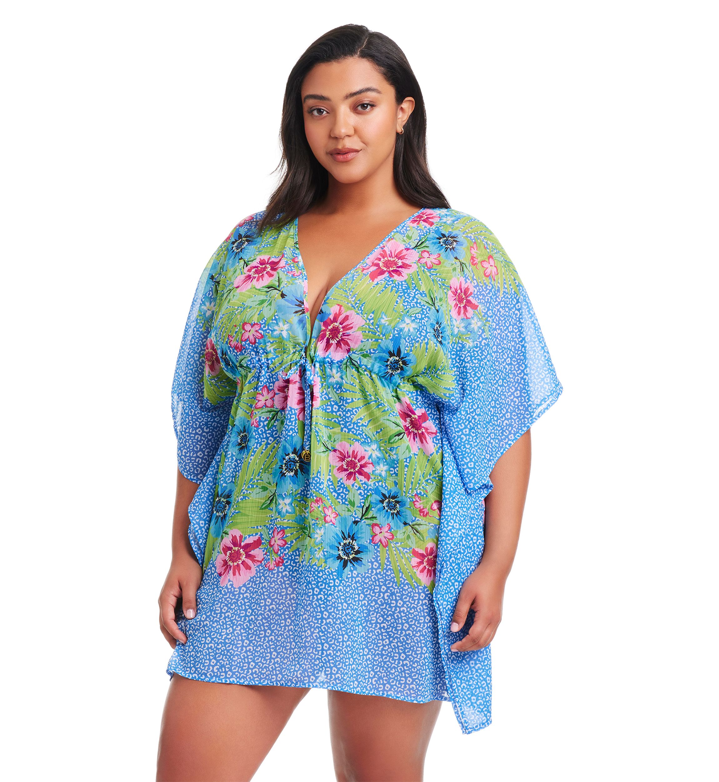 Plus Size Lets Get Away Chiffon Caftan Swim Coverup