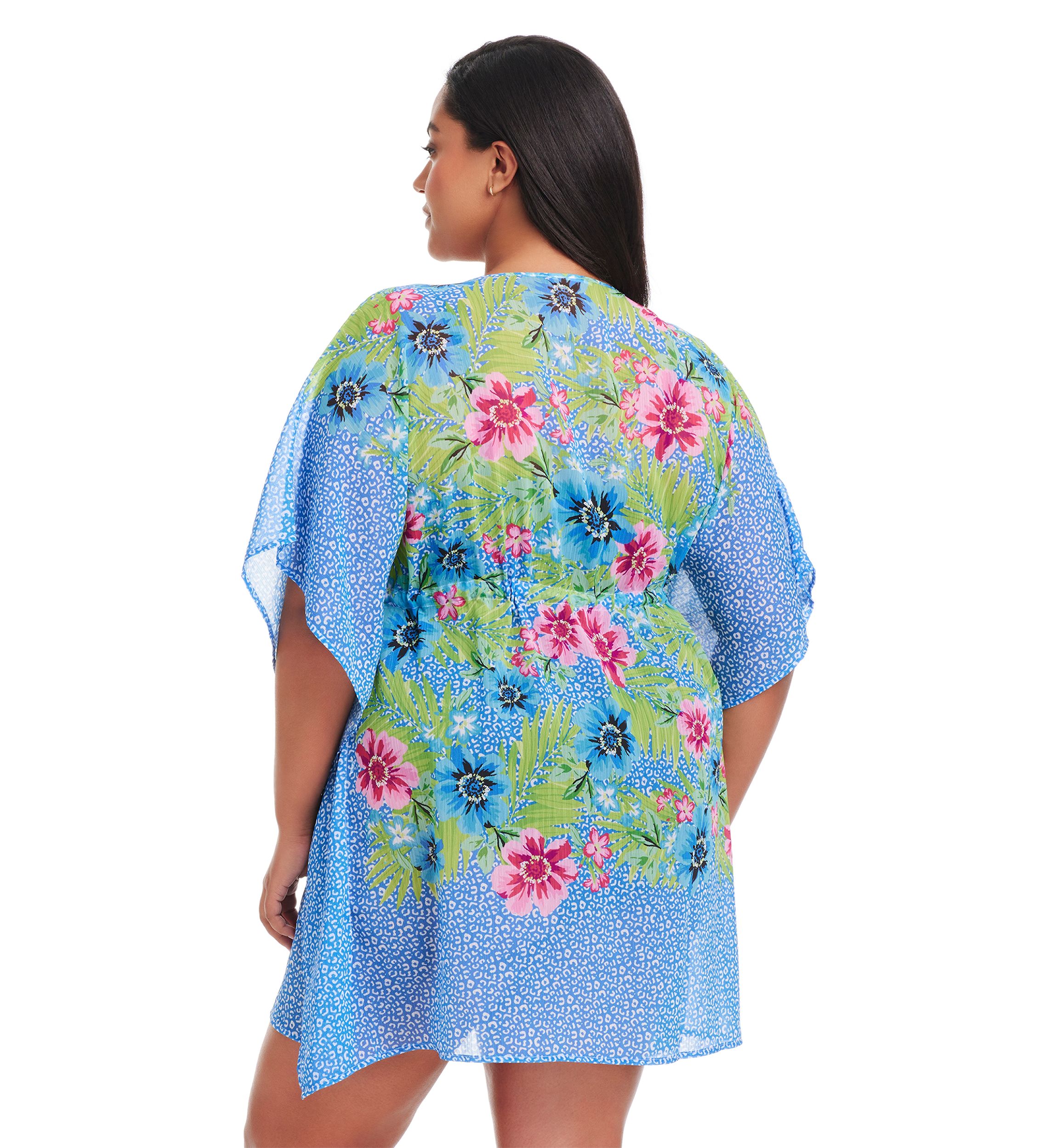 Plus Size Lets Get Away Chiffon Caftan Swim Coverup