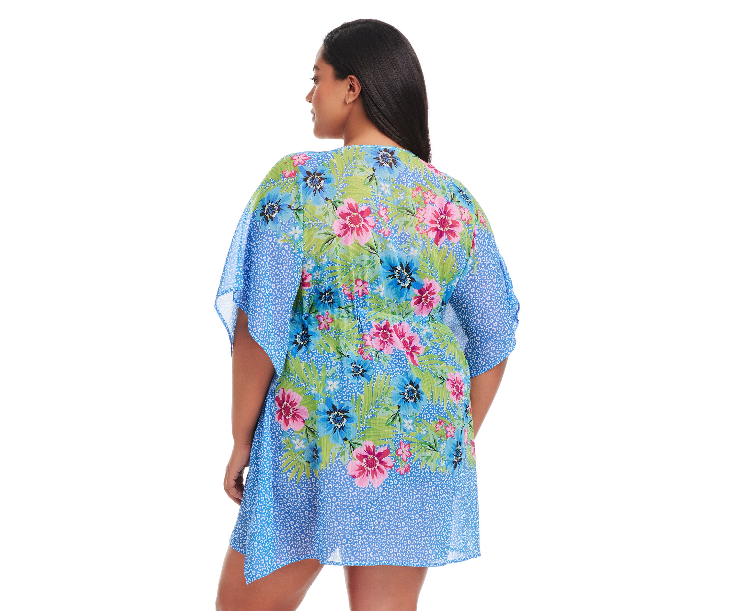 Plus Size Lets Get Away Chiffon Caftan Swim Coverup