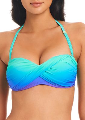 Women's Strappy Bandeau Bikini Top - Shade & Shore™ Teal Blue 34dd : Target