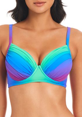 Coco Contours Athena Draped Halter Bra Sized Bikini Top — Retro Resort  Swimsuit Top