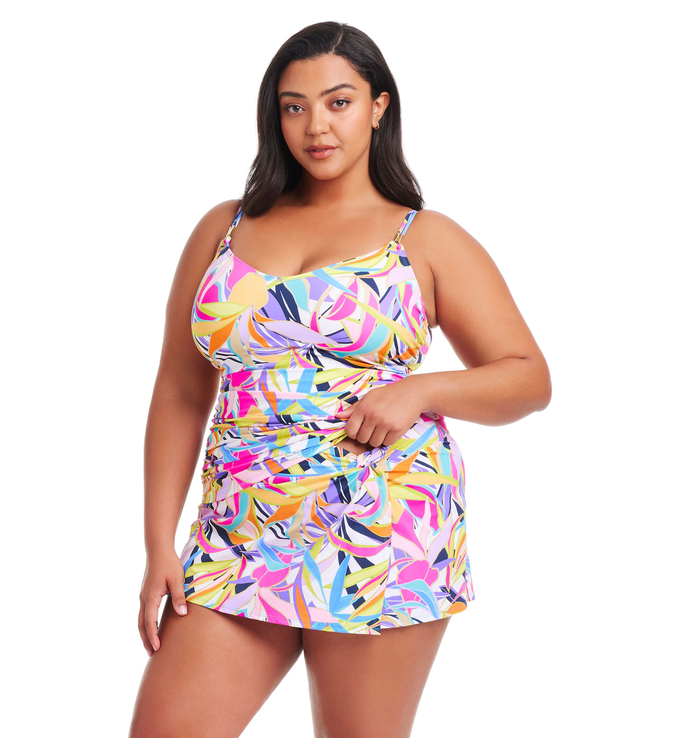 Living Color Draped Skirted Hipster Swim Bottom