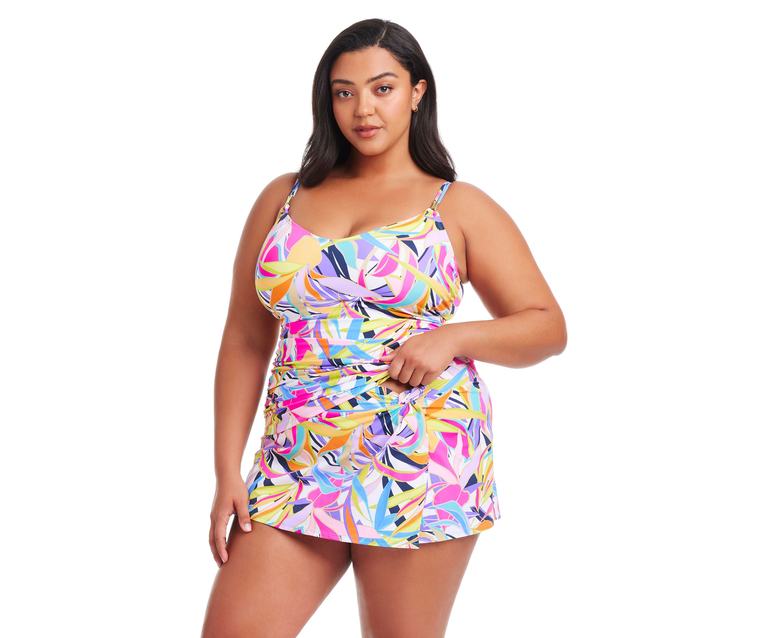 Living Color Draped Skirted Hipster Swim Bottom