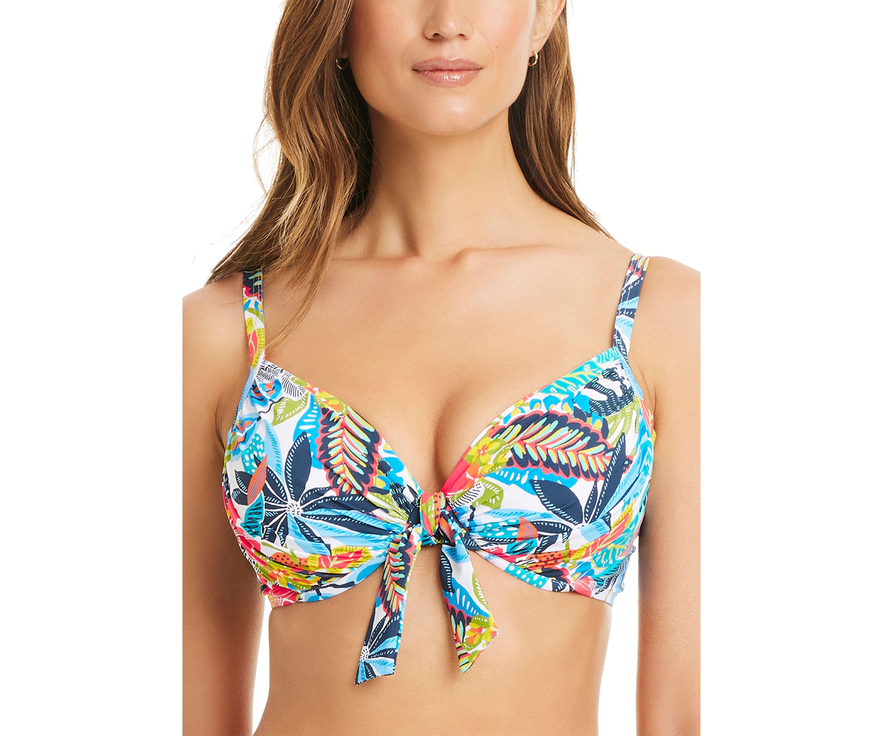 The Living is Easy Tie Front Bra Swim Top