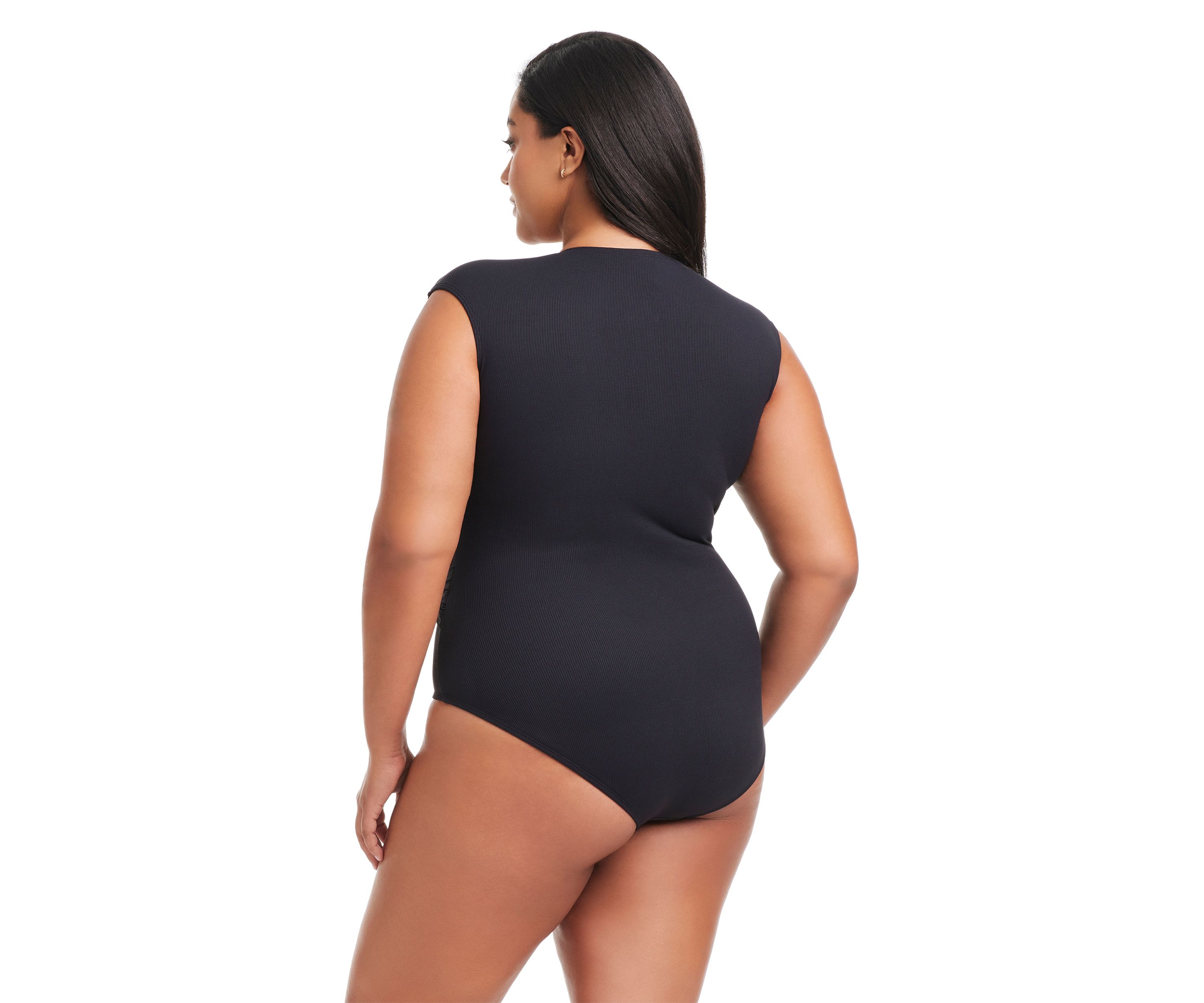 Plus Size Piqué Ole Cap Sleeve One Piece Swimsuit