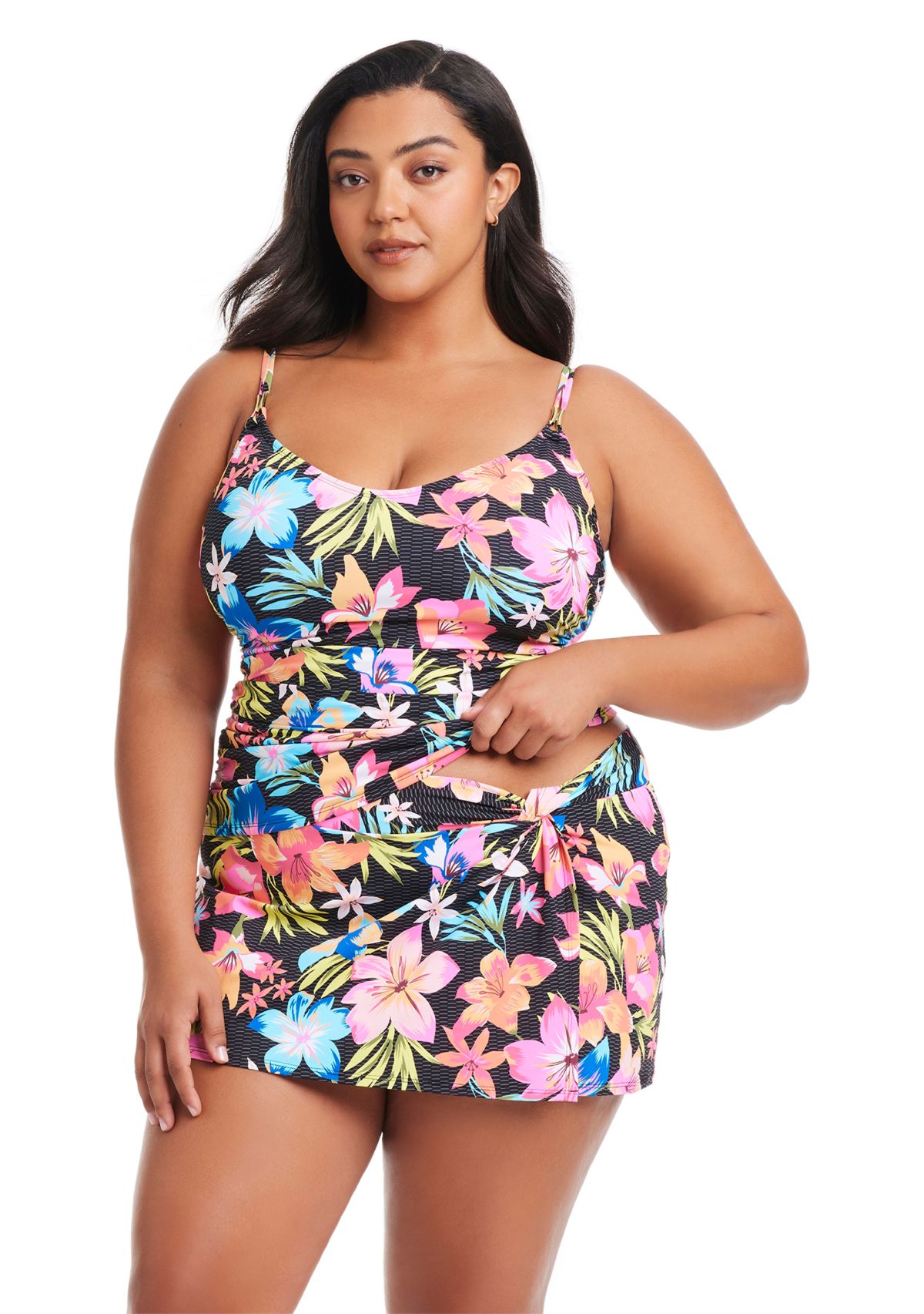 Sweet Escape Draped Skirted Hipster Swim Bottom