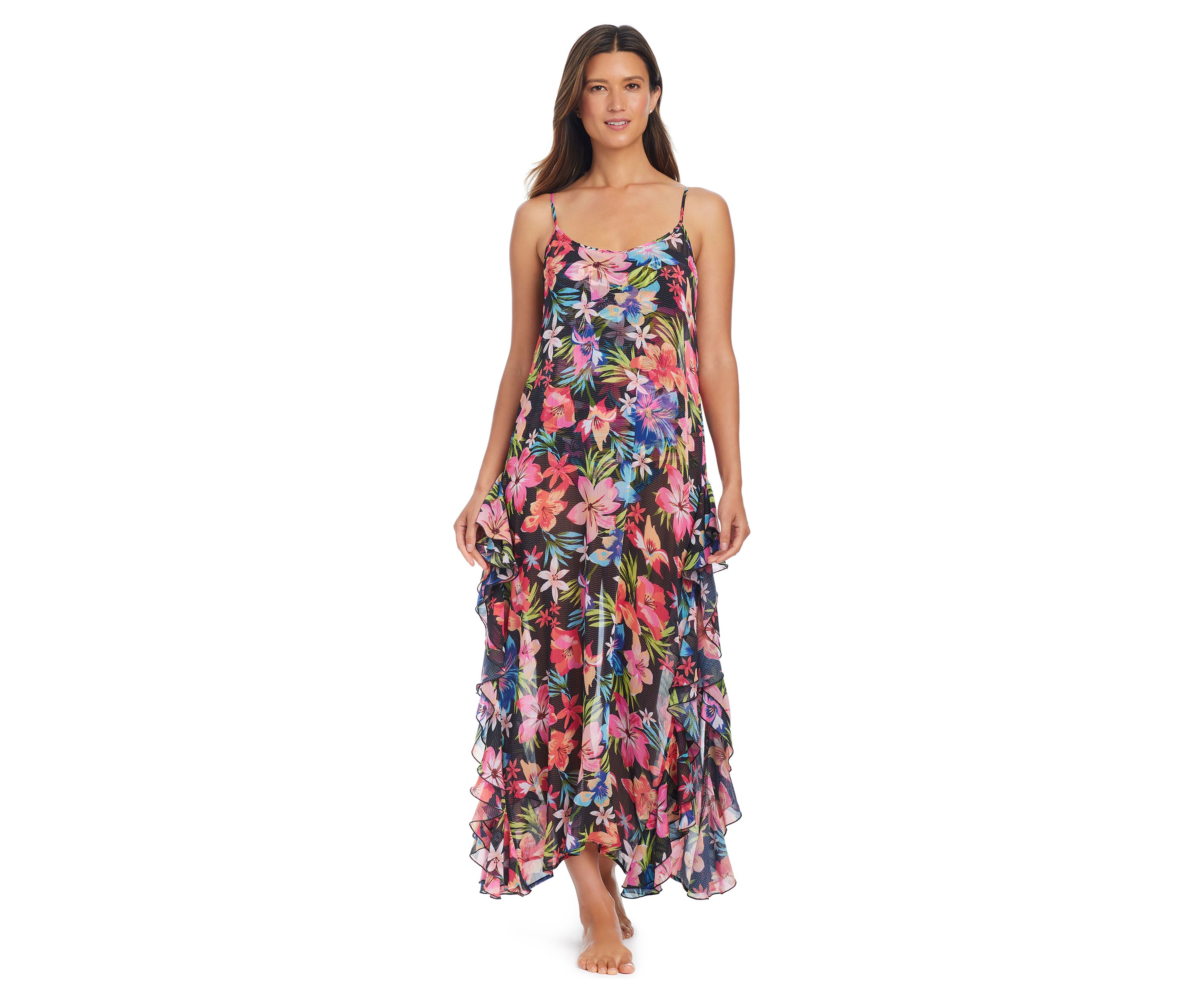 Sweet Escape Ruffle Swim Coverup Dress