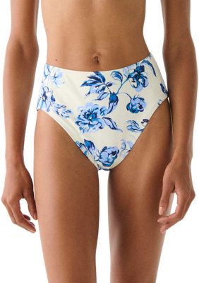 kate spade new york Women's Floral Toile High Leg High Waist Swim Bottoms, XL