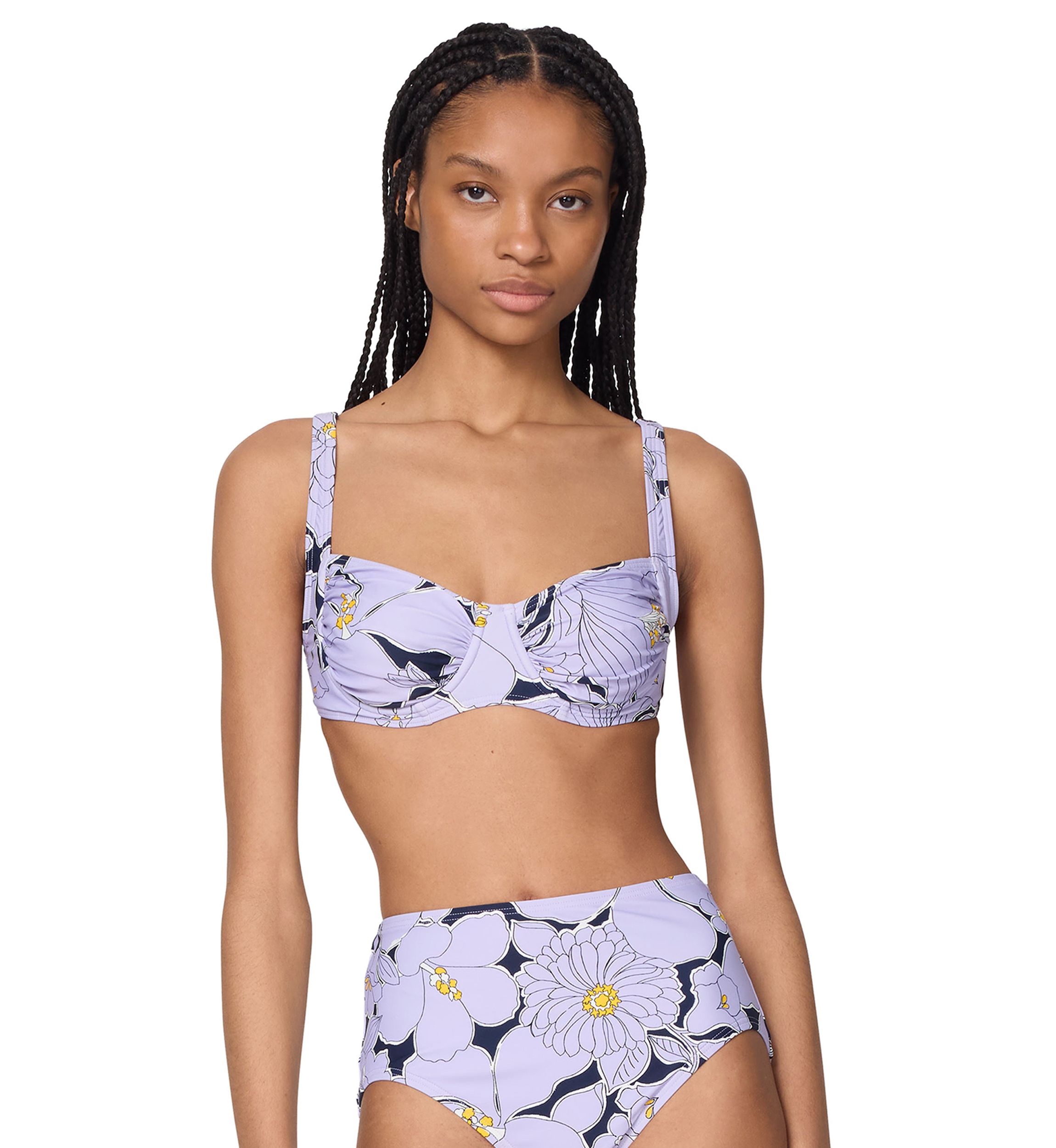 Shirred Bikini Swim Top