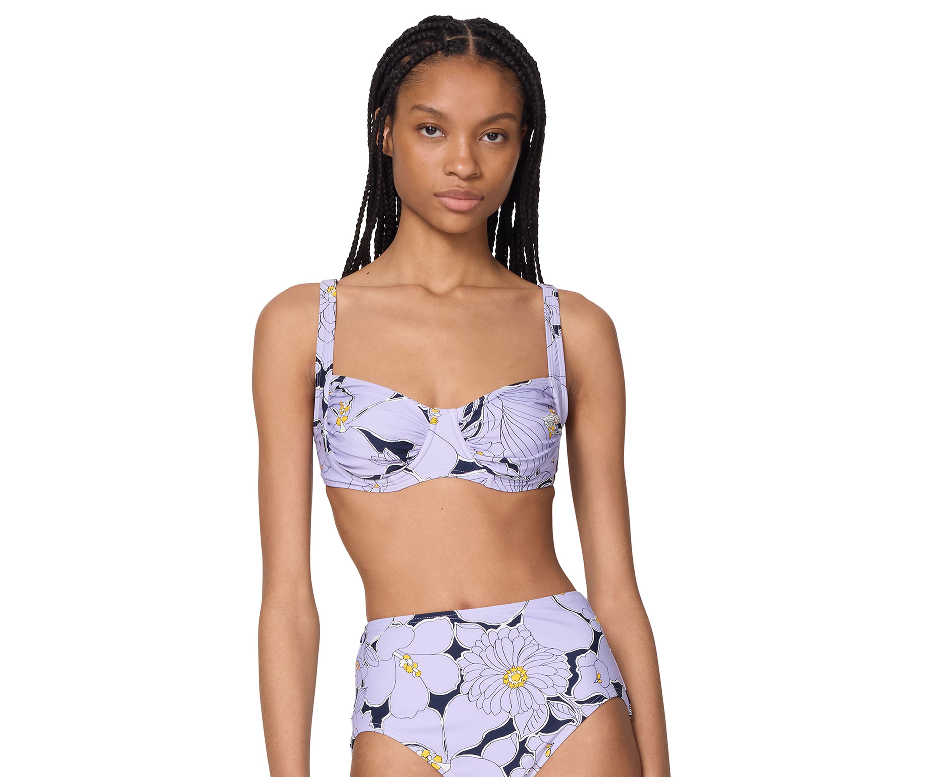 Shirred Bikini Swim Top