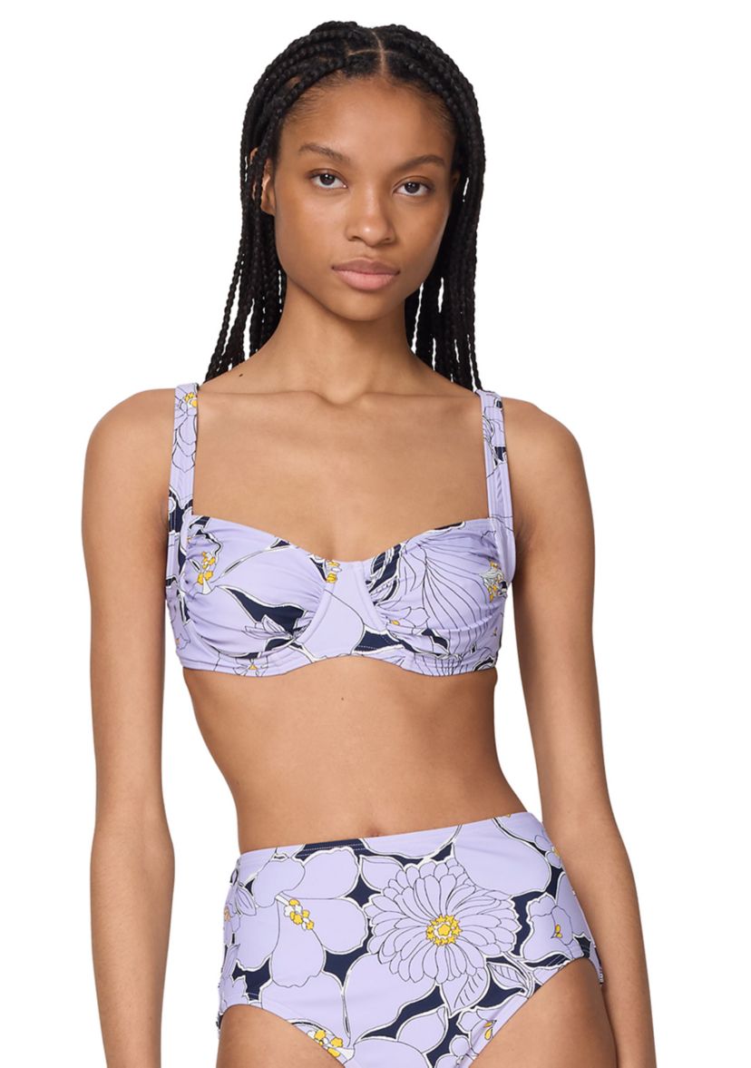 Shirred Bikini Swim Top