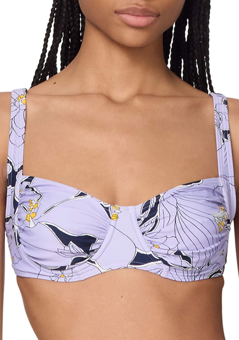Shirred Bikini Swim Top