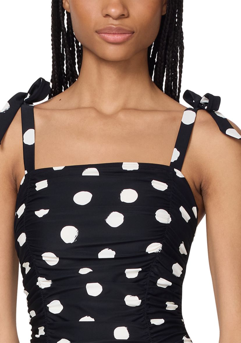 Shirred Dot One Piece Swimsuit