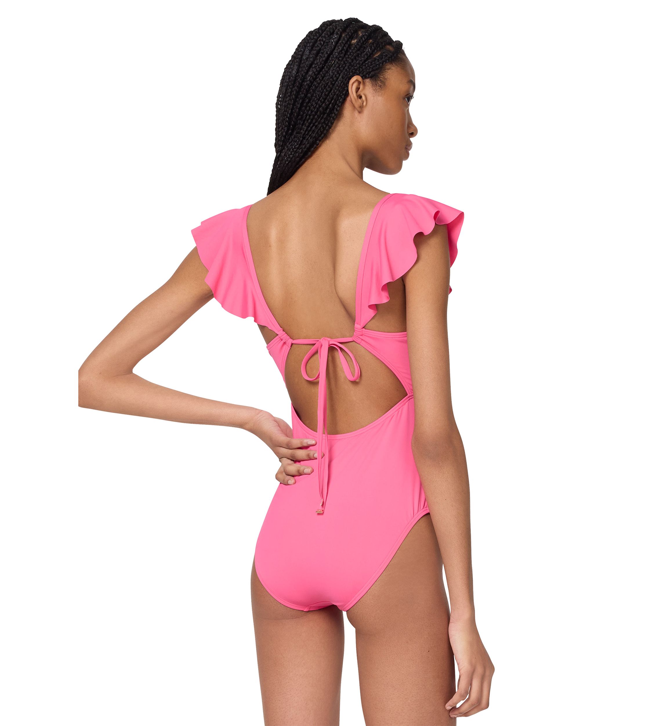 Ruffle V-Wire One Piece Swimsuit 