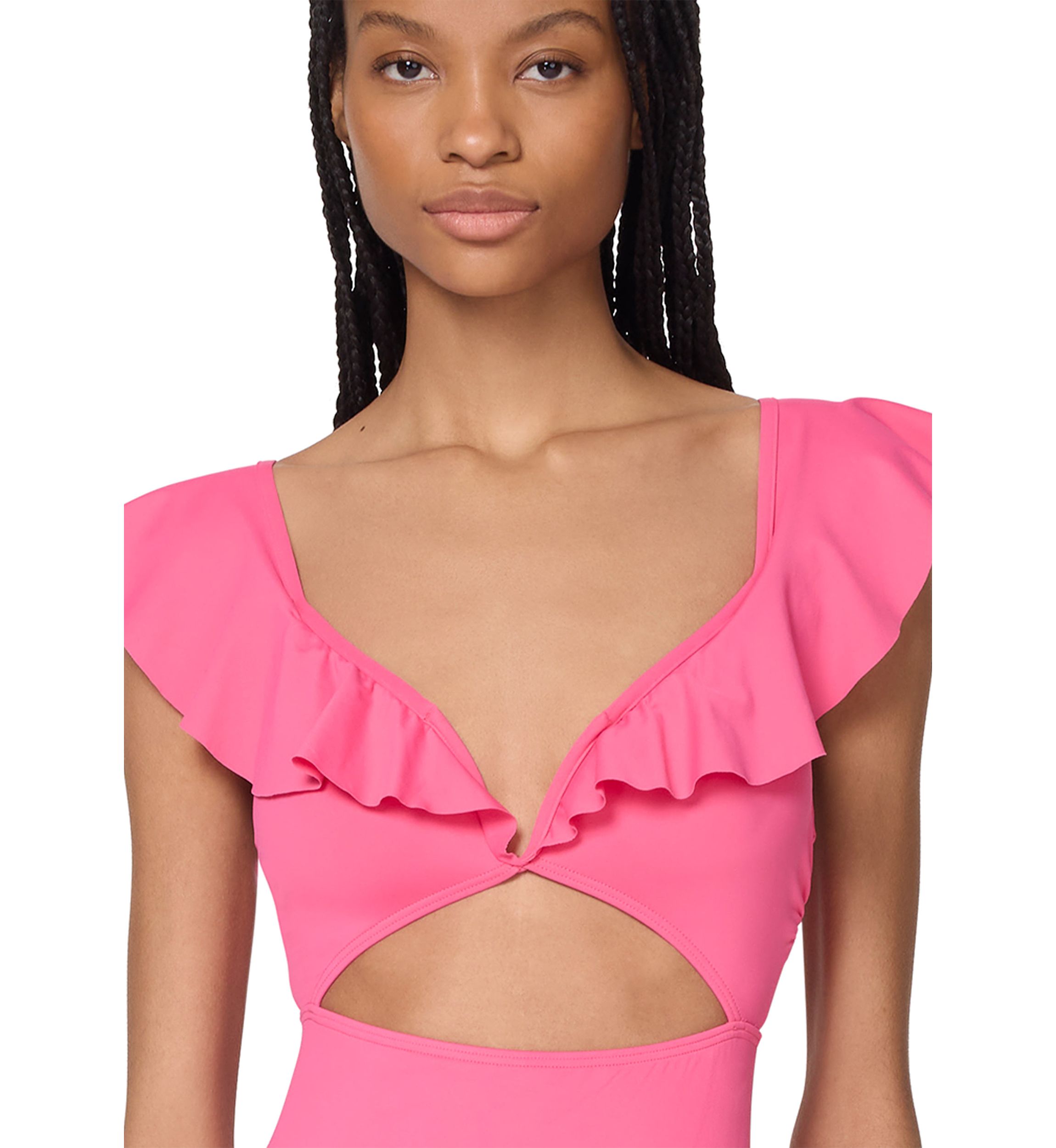 Ruffle V-Wire One Piece Swimsuit 