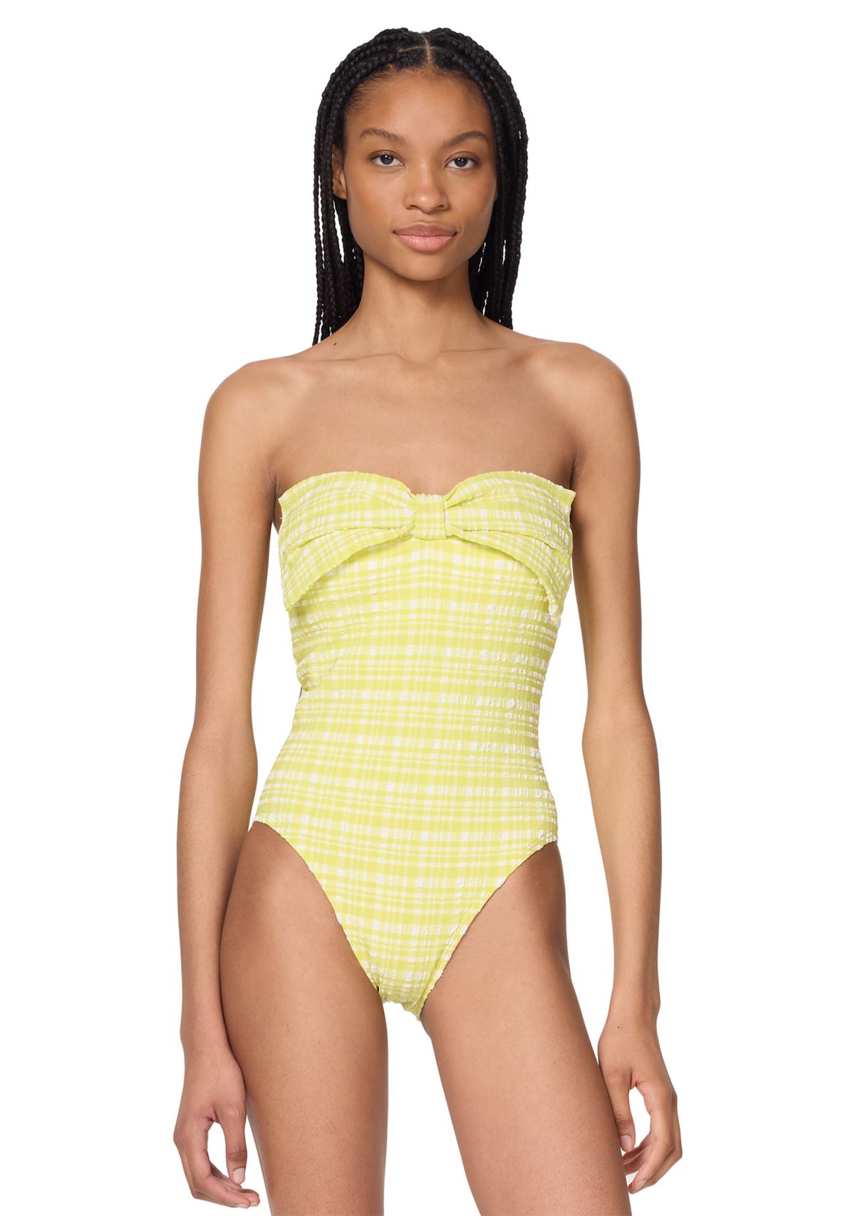 Bow Front Bandeau One Piece Swimsuit 