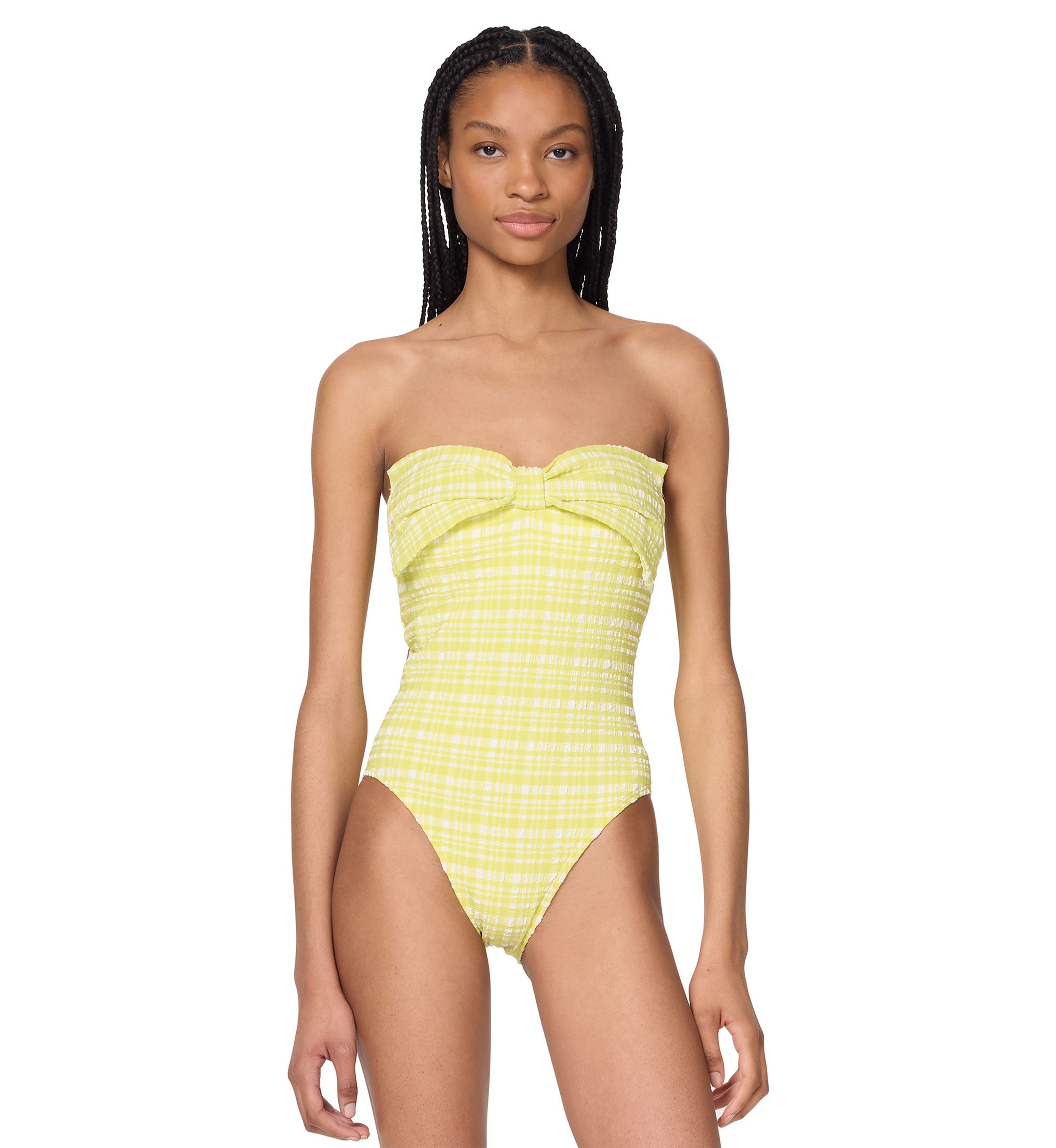 Bow Front Bandeau One Piece Swimsuit 