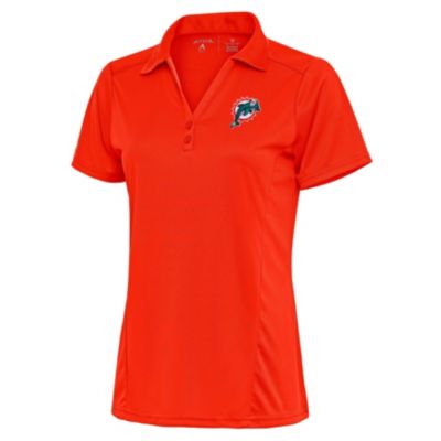 Men's Antigua White Miami Dolphins Team Logo Throwback Tribute Polo Size: Small