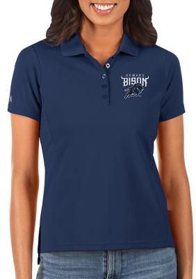 Women's Antigua Black Philadelphia Eagles Retro Logo Balance Polo Size: Medium