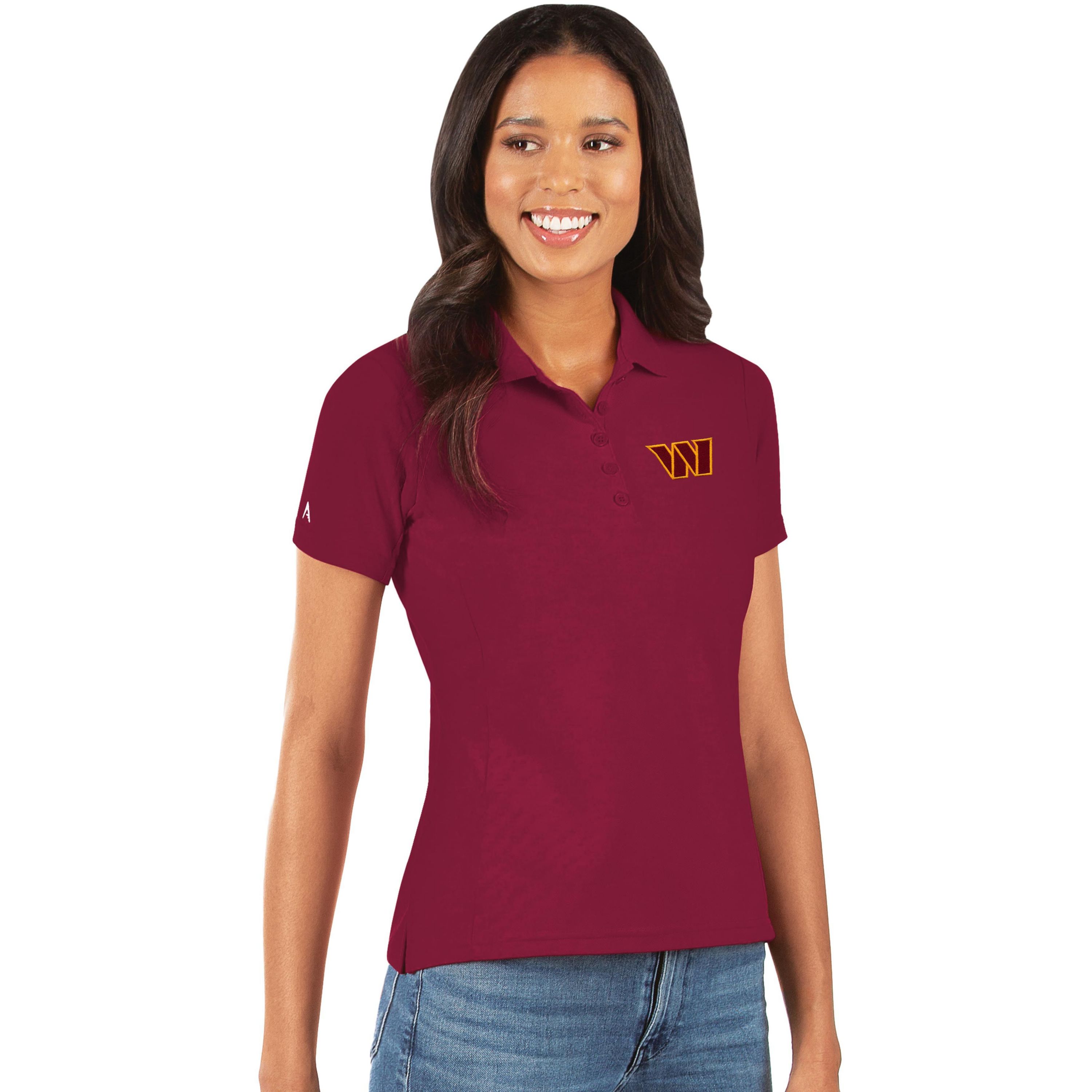 NFL Washington Commanders Womens Legacy Pique Polo