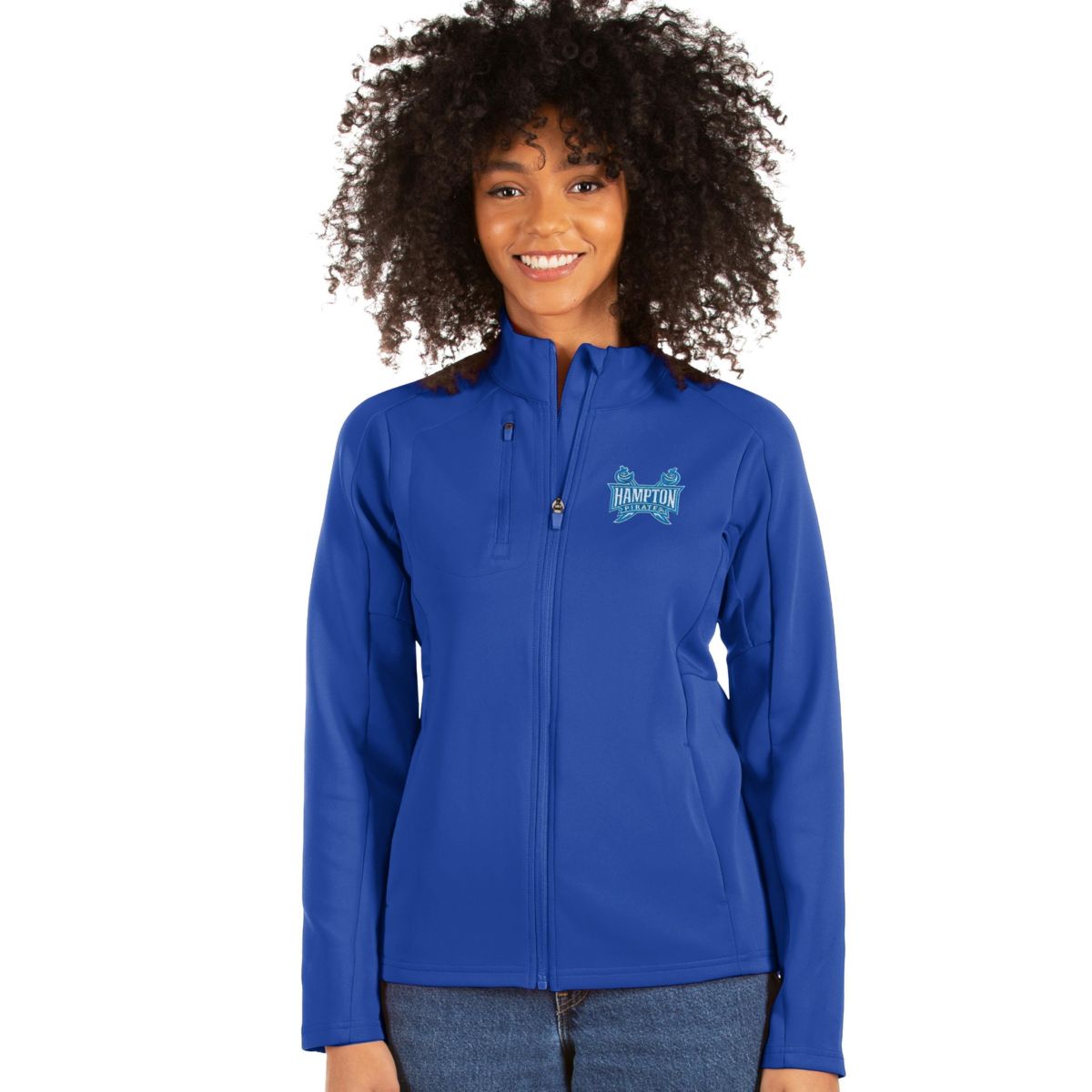 Antigua NCAA White/Silver Hampton Pirates Generation Full-Zip Jacket | Belk
