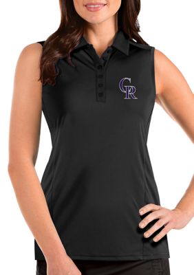 Antigua Women's MLB Colorado Rockies Sleeveless Tribute Top, Black, XL