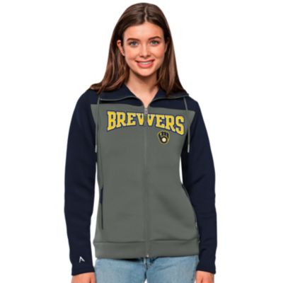 Antigua MLB Milwaukee Brewers Women's Protect Full Zip Hood -  1803958104629JH0626