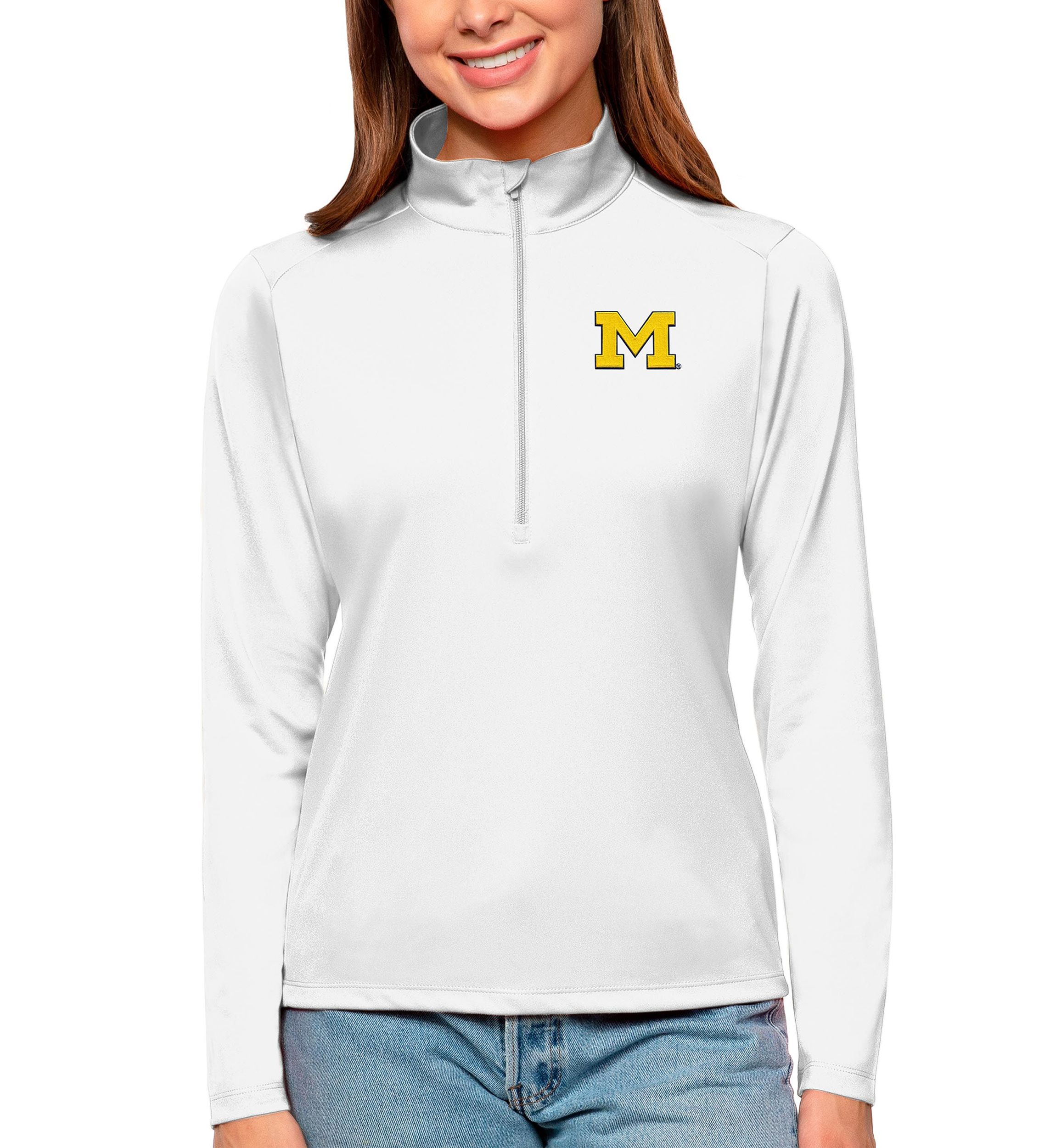 NCAA Michigan Wolverines Tribute Quarter-Zip Pullover Top