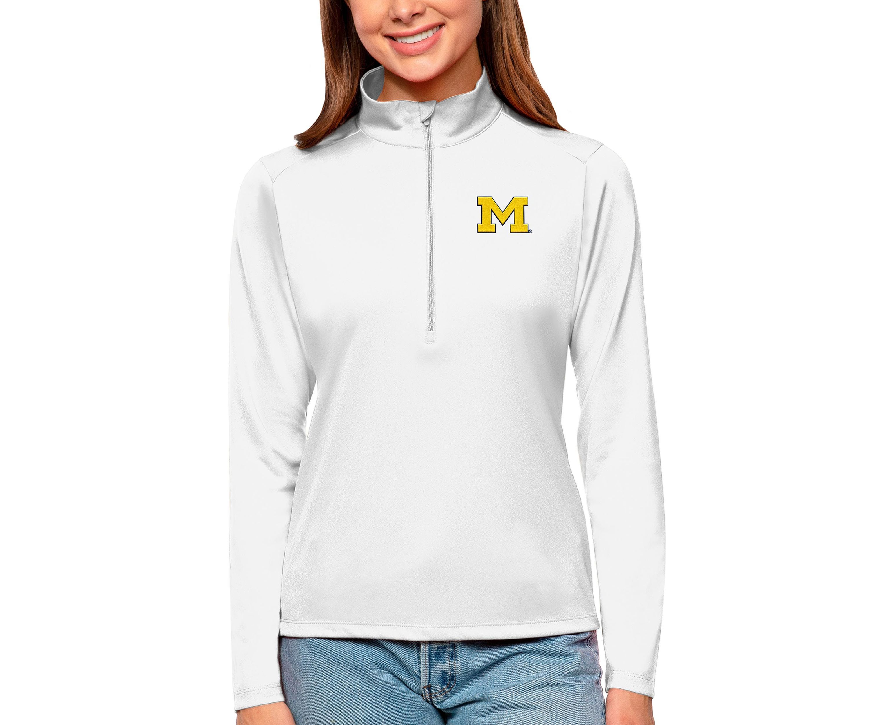 NCAA Michigan Wolverines Tribute Quarter-Zip Pullover Top
