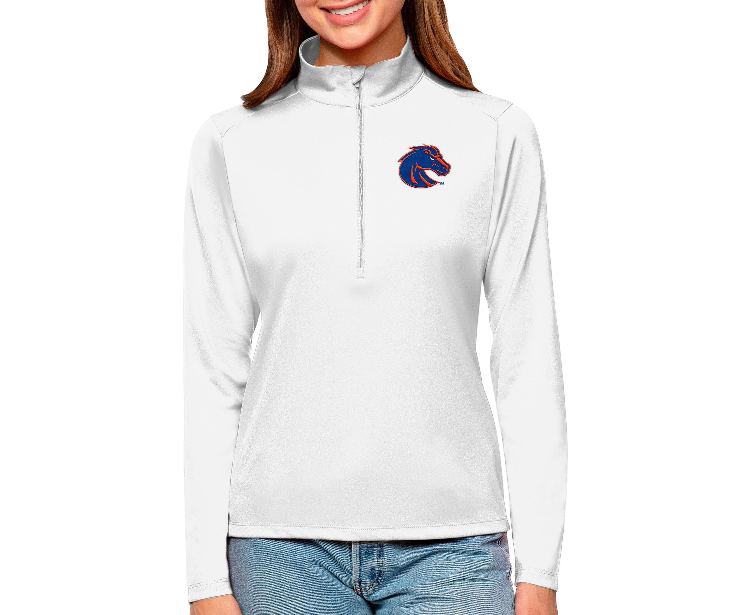 NCAA Boise State Broncos Tribute Quarter-Zip Pullover Top