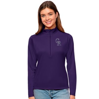 Antigua MLB Colorado Rockies Tribute Quarter-Zip Pullover Top, Purple, XXL