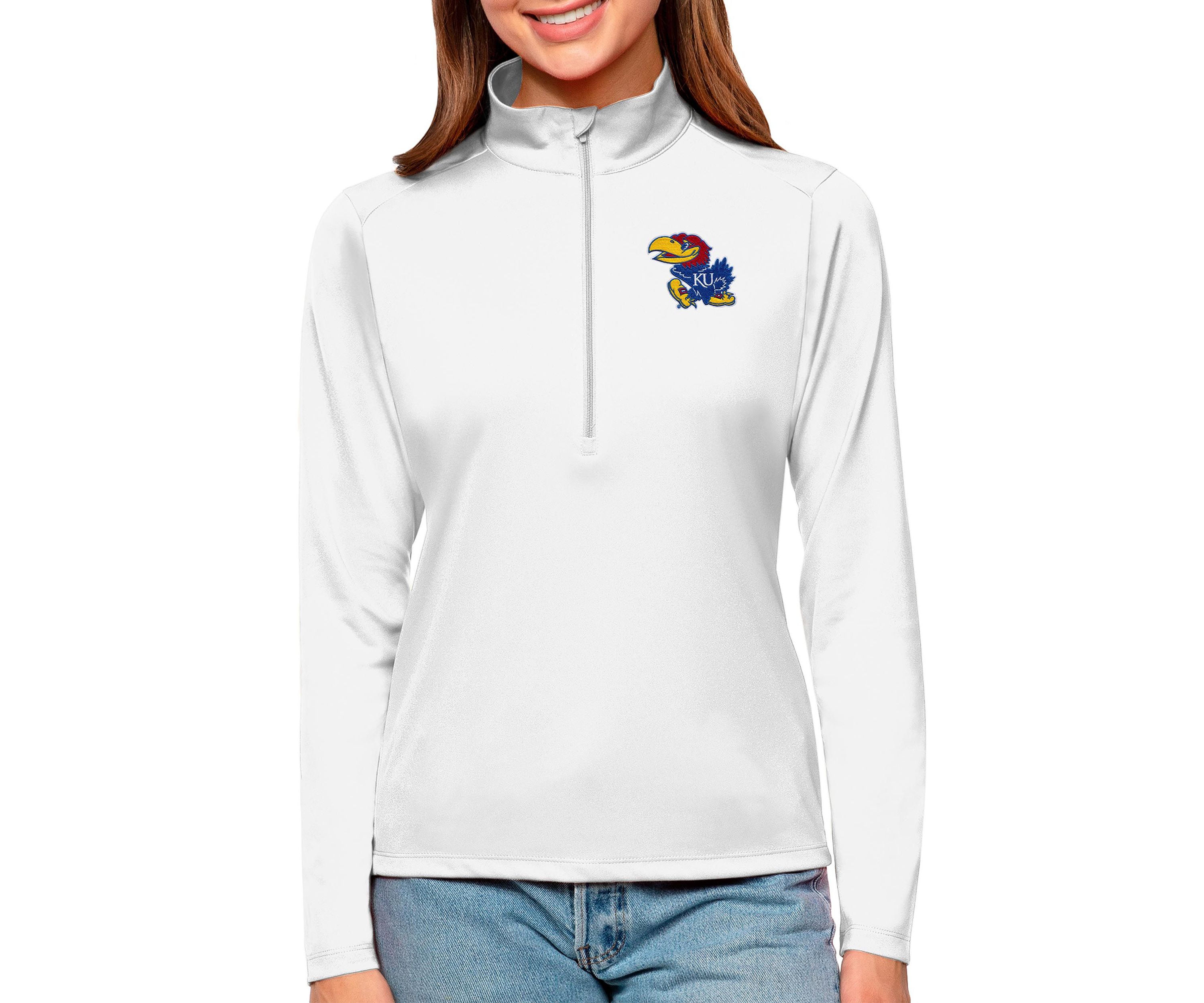 NCAA Kansas Jayhawks Tribute Quarter-Zip Pullover Top