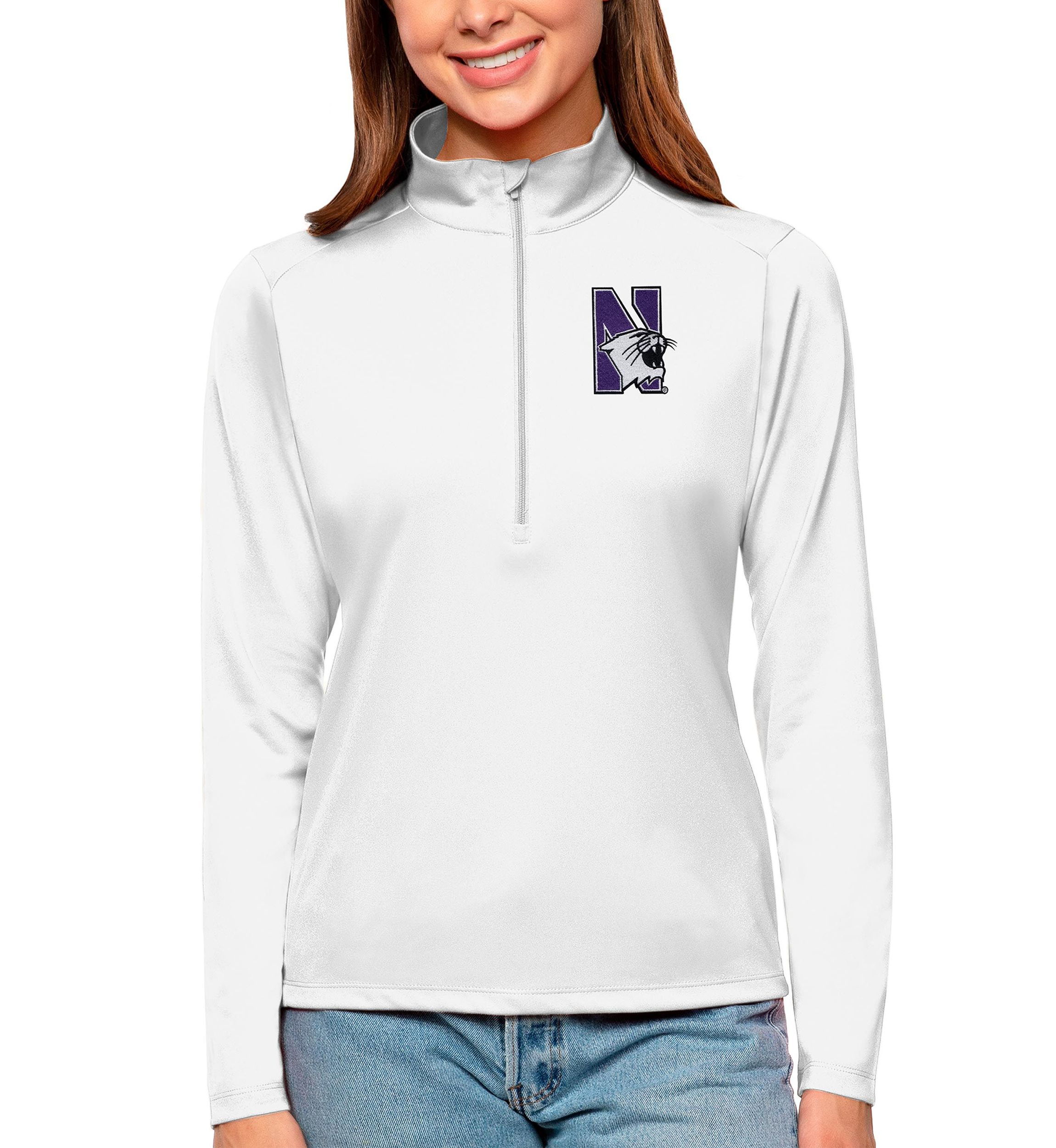 NCAA Northwestern Wildcats Tribute Quarter-Zip Pullover Top