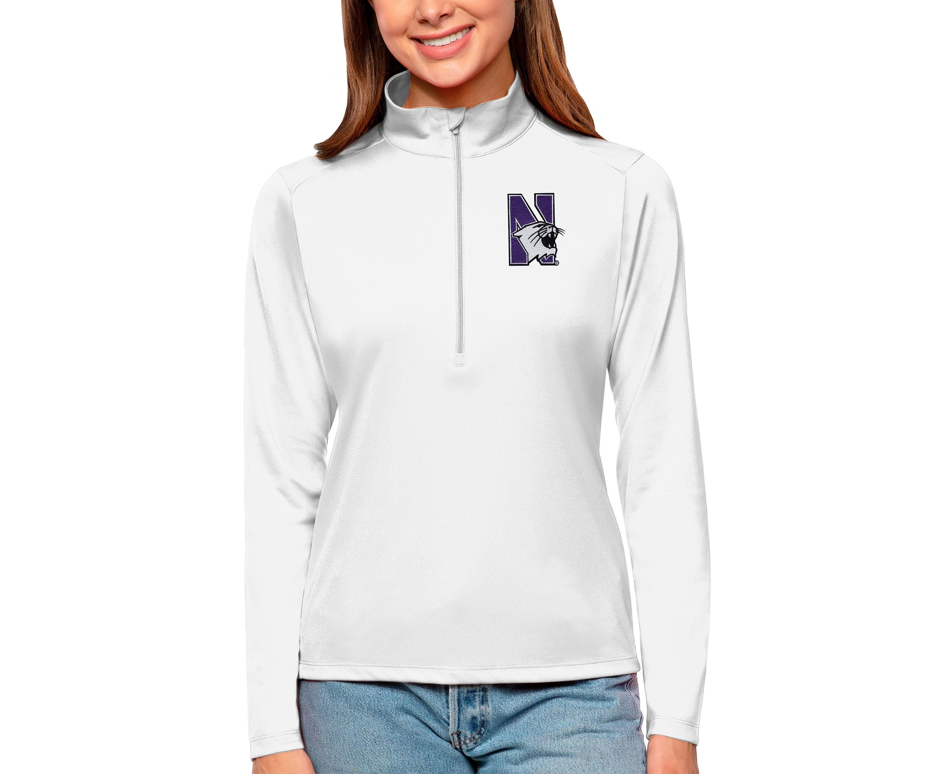 NCAA Northwestern Wildcats Tribute Quarter-Zip Pullover Top