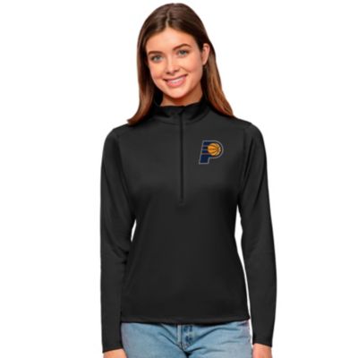 Antigua Women's NBA Indiana Pacers Tribute Half-Zip Top, Black, X-Large -  0196759352115