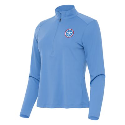 Antigua NFL Tennessee Titans Women's Tribute 1/2 Zip Pullover, Blue, 2XL
