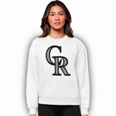 Antigua MLB Colorado Rockies Women's Victory Crew, White, XXL
