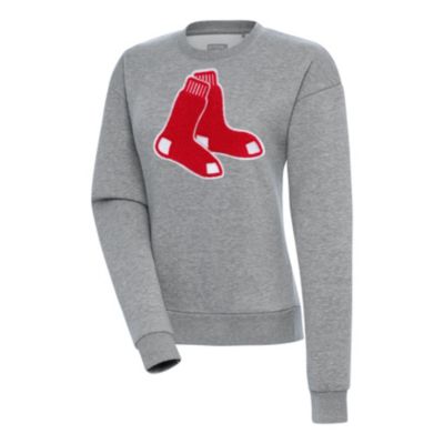 Antigua Boston Red Sox MLB Boston Sox Victory Chenille Pullover Sweatshirt, Gray, 2XL