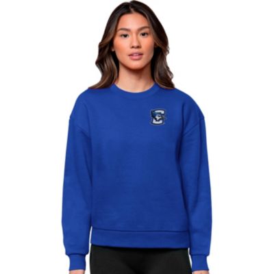 Antigua Creighton University Bluejays NCAA Creighton Bluejays Logo Victory Crewneck Pullover Sweatshirt, Large