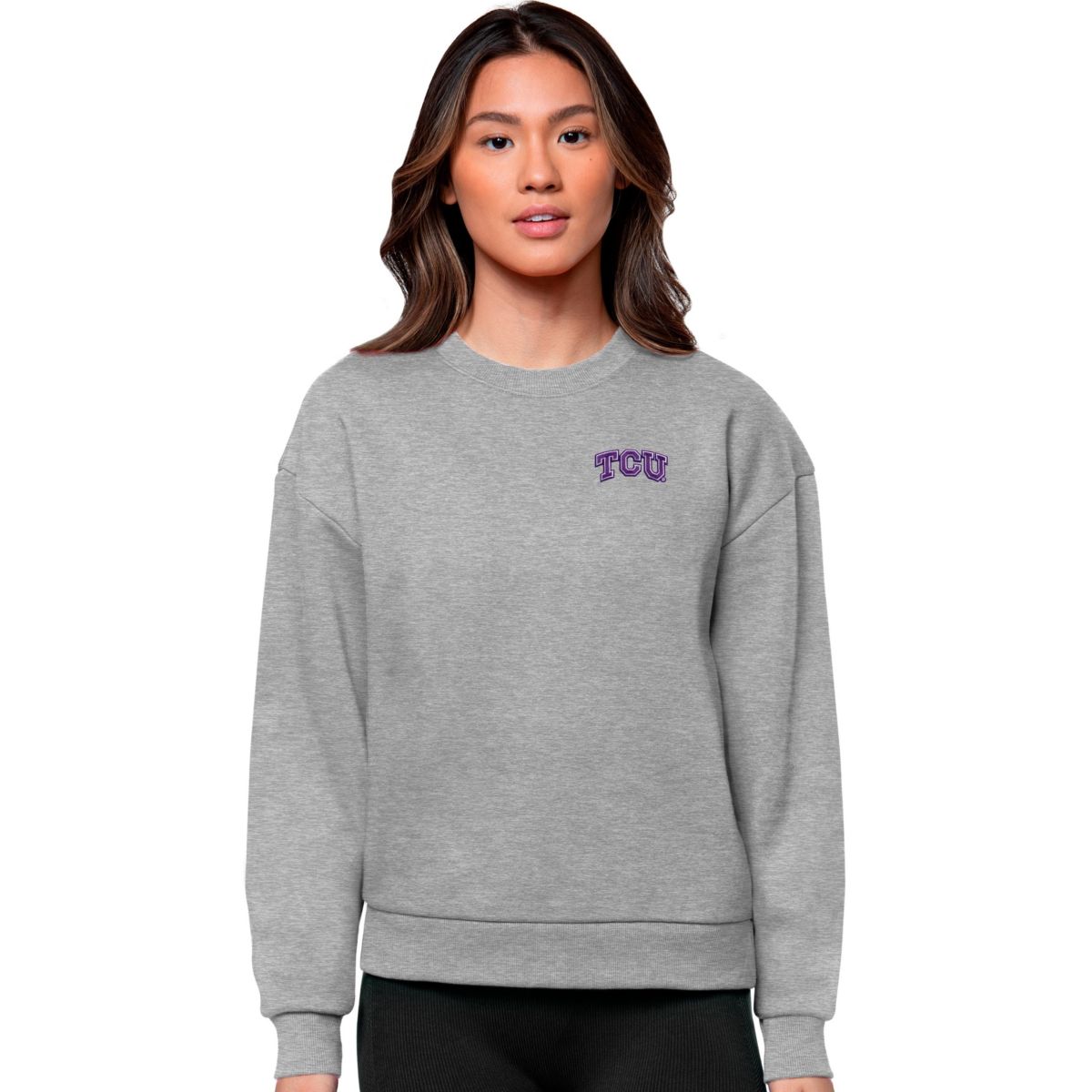 NCAA TCU Horned Frogs Logo Victory Crewneck Pullover Sweatshirt