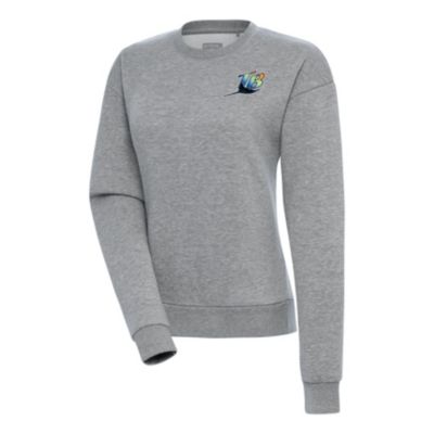 Antigua Women's MLB Tampa Bay Rays Cooperstown Victory Crewneck Pullover Sweatshirt, Gray, XXL