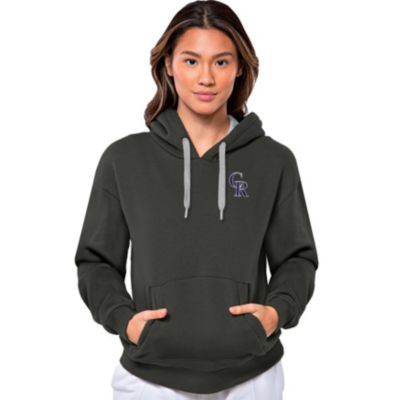 Antigua MLB Colorado Rockies Women's Victory Pullover, Grey, XXL