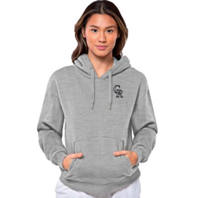 Antigua MLB Colorado Rockies Women's Victory Pullover, Grey, XXL