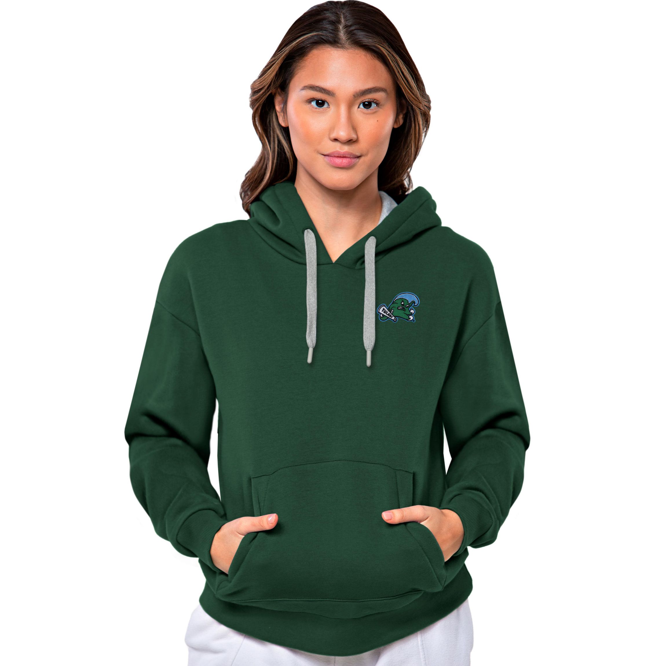 Antigua NCAA Tulane Green Wave Womens Victory Pullover Hood