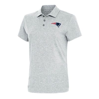 Antigua NFL New England Patriots Women's Motivated Polo, Gray, XXL -  0197872086321