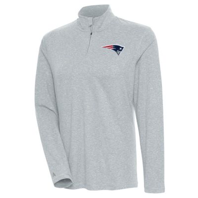 Antigua NFL New England Patriots Women's Confront 1/4 Zip Pullover, Gray, XXL -  0197872093398