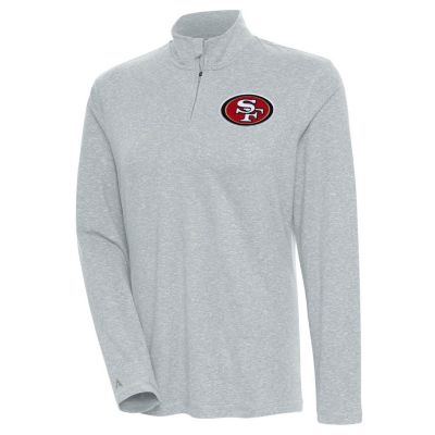 Antigua NFL San Francisco 49ers Women's Confront 1/4 Zip Pullover, Gray, XL