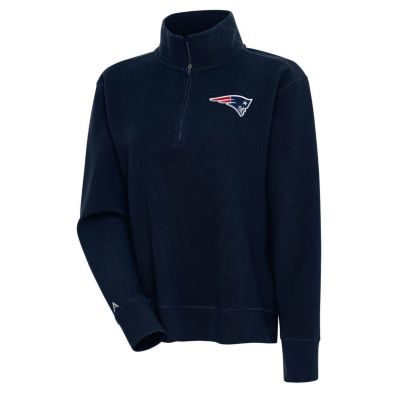 Antigua NFL New England Patriots Women's Portal 1/4 Zip Pullover, Navy Blue, Small -  0197872111764