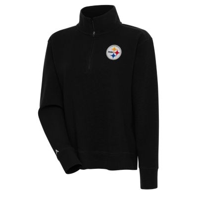 Antigua NFL Pittsburgh Steelers Women's Portal 1/4 Zip Pullover, Black, Large -  0197872110873