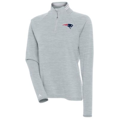 Antigua NFL New England Patriots Women's Milo 1/4 Zip Pullover, Gray, XXL -  0197872133087